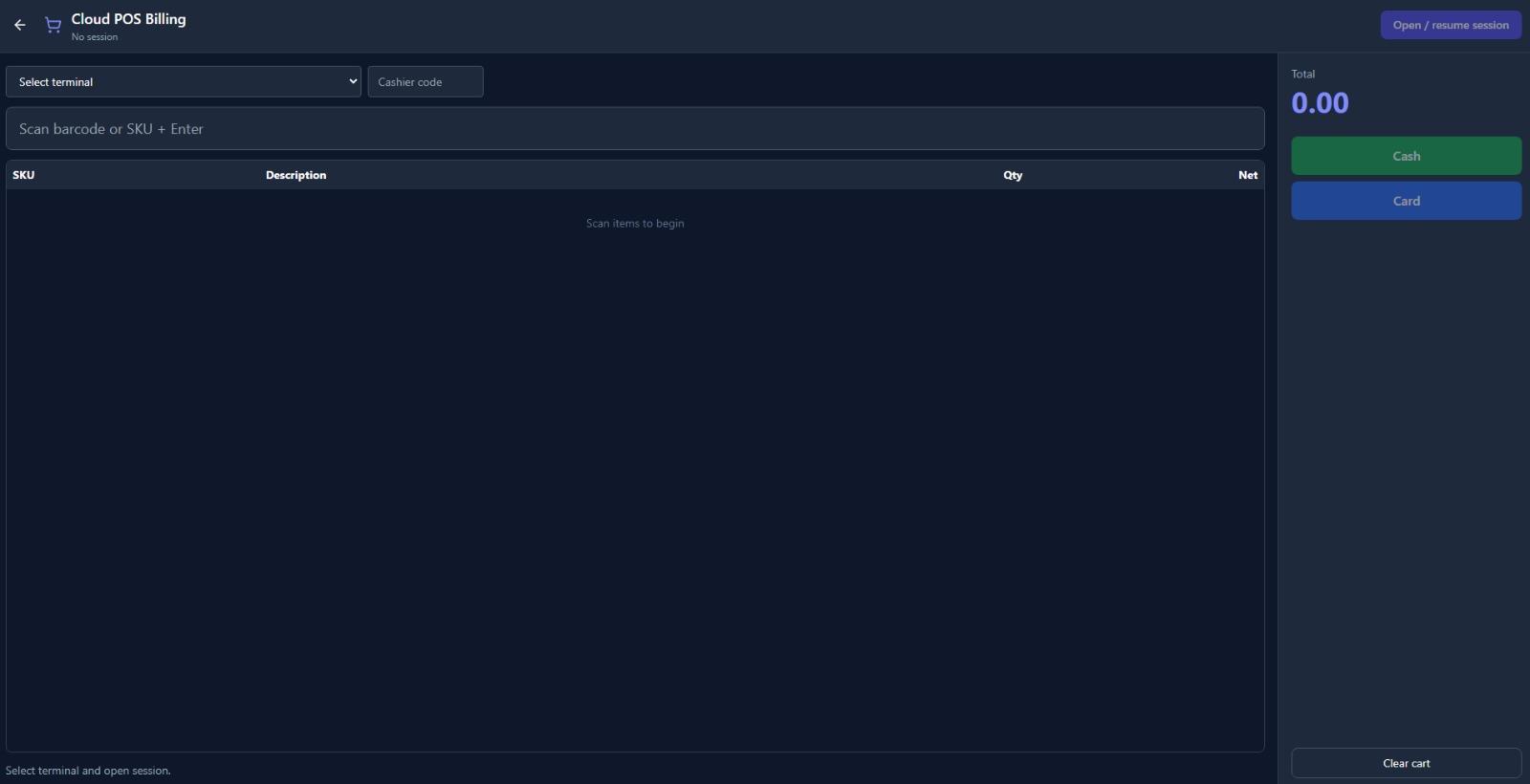 APPVIX cloud POS billing interface