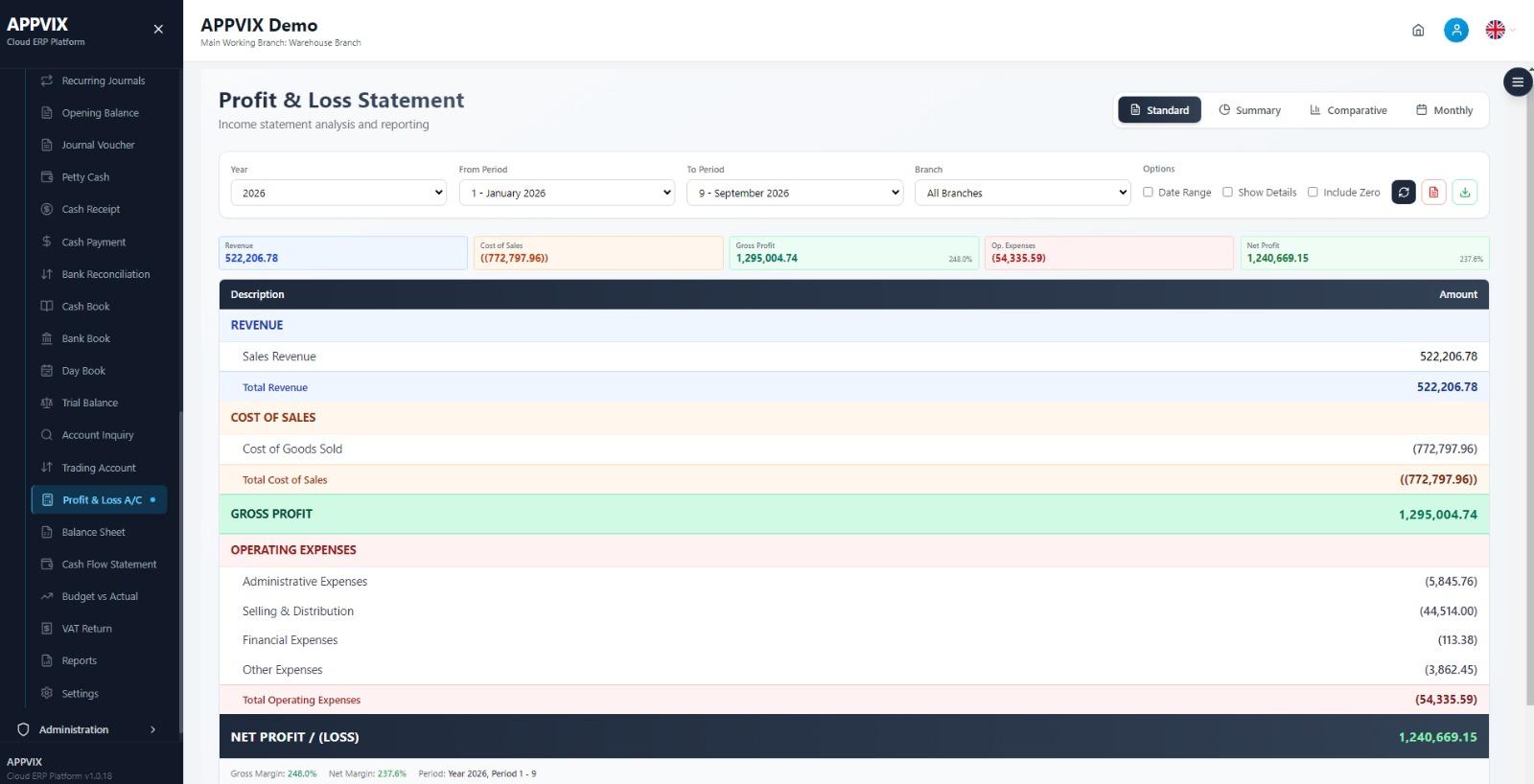 APPVIX profit and loss statement